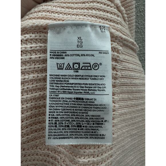 Banana Republic Womens Sweater Size XL Pink Long Sleeve Knit Zip Up Open Back - Picture 6 of 11